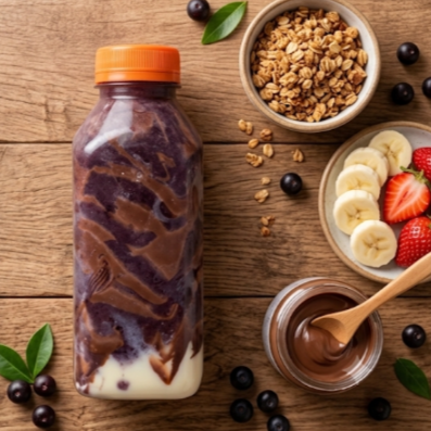 Batida super cremosa de açaí combinada com banana, Nutella, creme de Ninho e paçoca. Uma mistura de sabores perfeita, bem gelada e deliciosa na garrafa!
300 ml