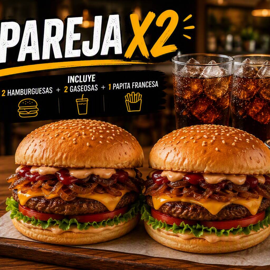 Combo Hamburguesa Pareja X 2