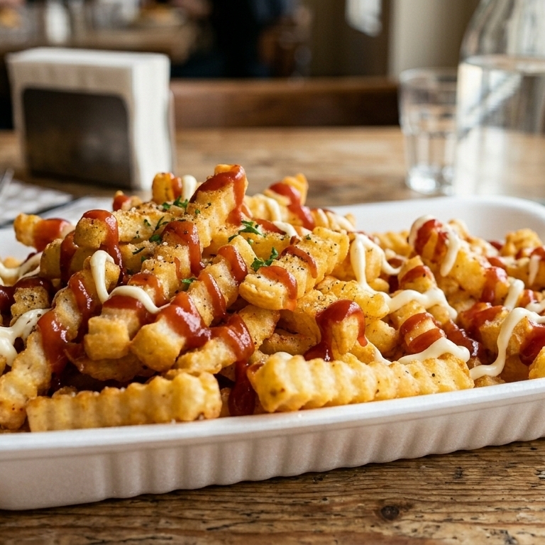 Papas Fritas Sencillas Con Aderezos