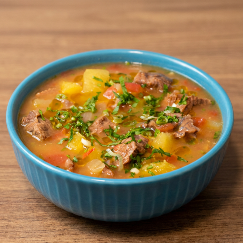 Está sopa leva: Mandioca em creme, mandioca em pedaços, calabresa e bacon fritinhos, temperos de costela e pra finalizar, salsa Tamanho:600ml serve somente uma pessoa.