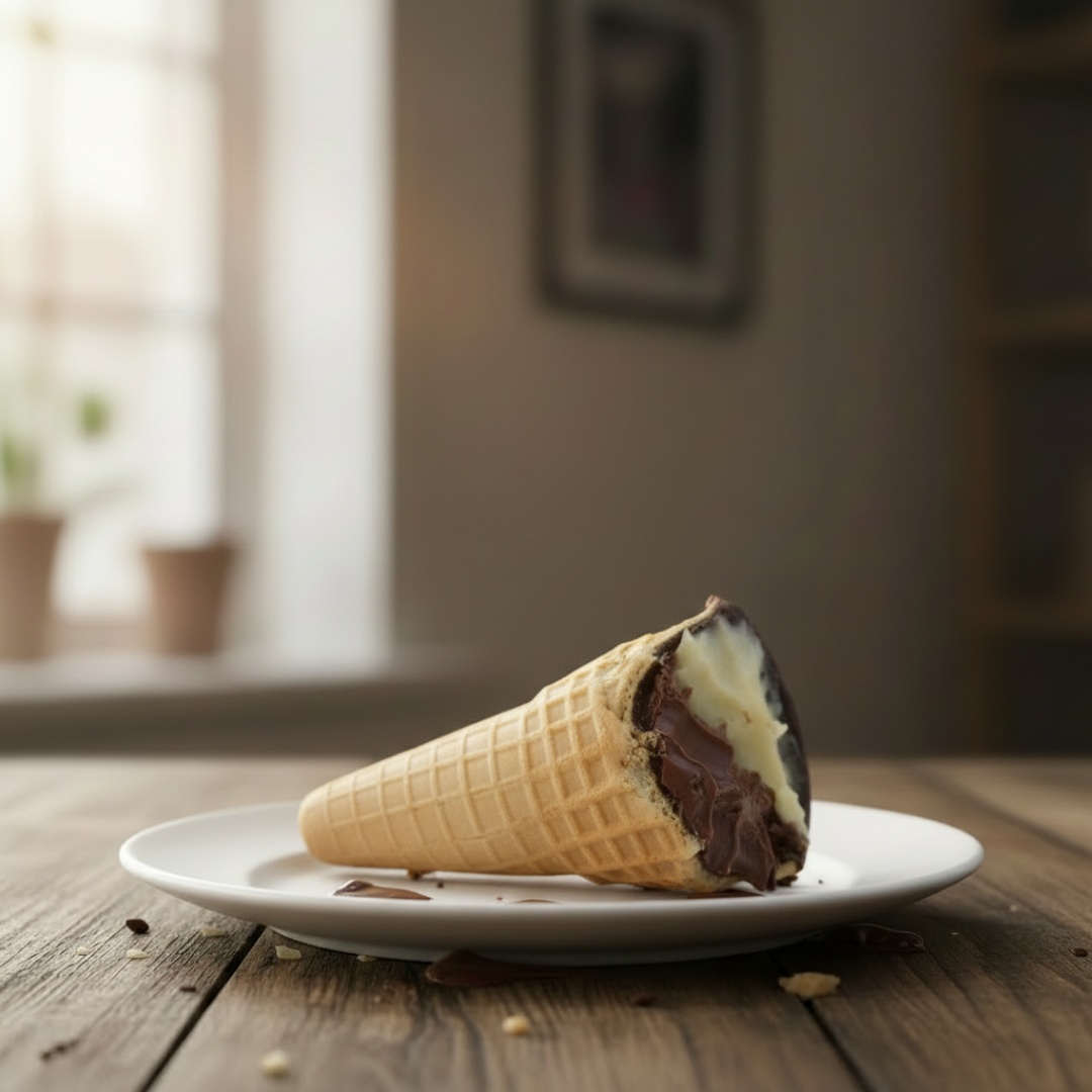 Casquinha de sorvete banhada por dentro de chocolate, recheado de brigadeiro de Ninho e Nutella puríssima.