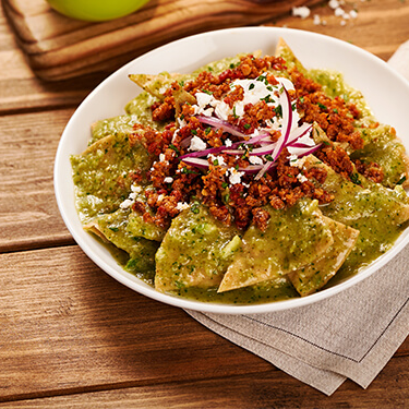 Chilaquiles Verdes con Carne al Pastor