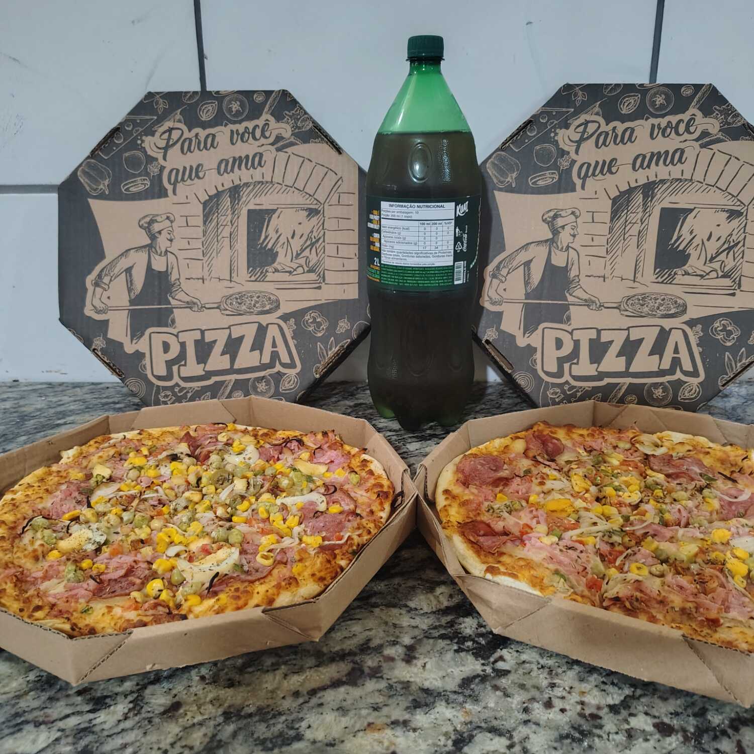 Aproveite nossa super promoção para reunir a galera ou curtir aquele cineminha em casa! 🍕🔥✨ O Combo Perfeito:🍕 2 Pizzas Médias (25cm cada) - Massa fininha, borda crocante e ingredientes fresquinhos!🥤 1 Guaraná 2 Litros GRÁTIS para acompanhar!Escolha entre os vários sabores do nosso cardápio: das tradicionais (Mussarela, Calabresa) às especiais (Frango com Catupiry, Quatro Queijos)! 🤤🍅🧀