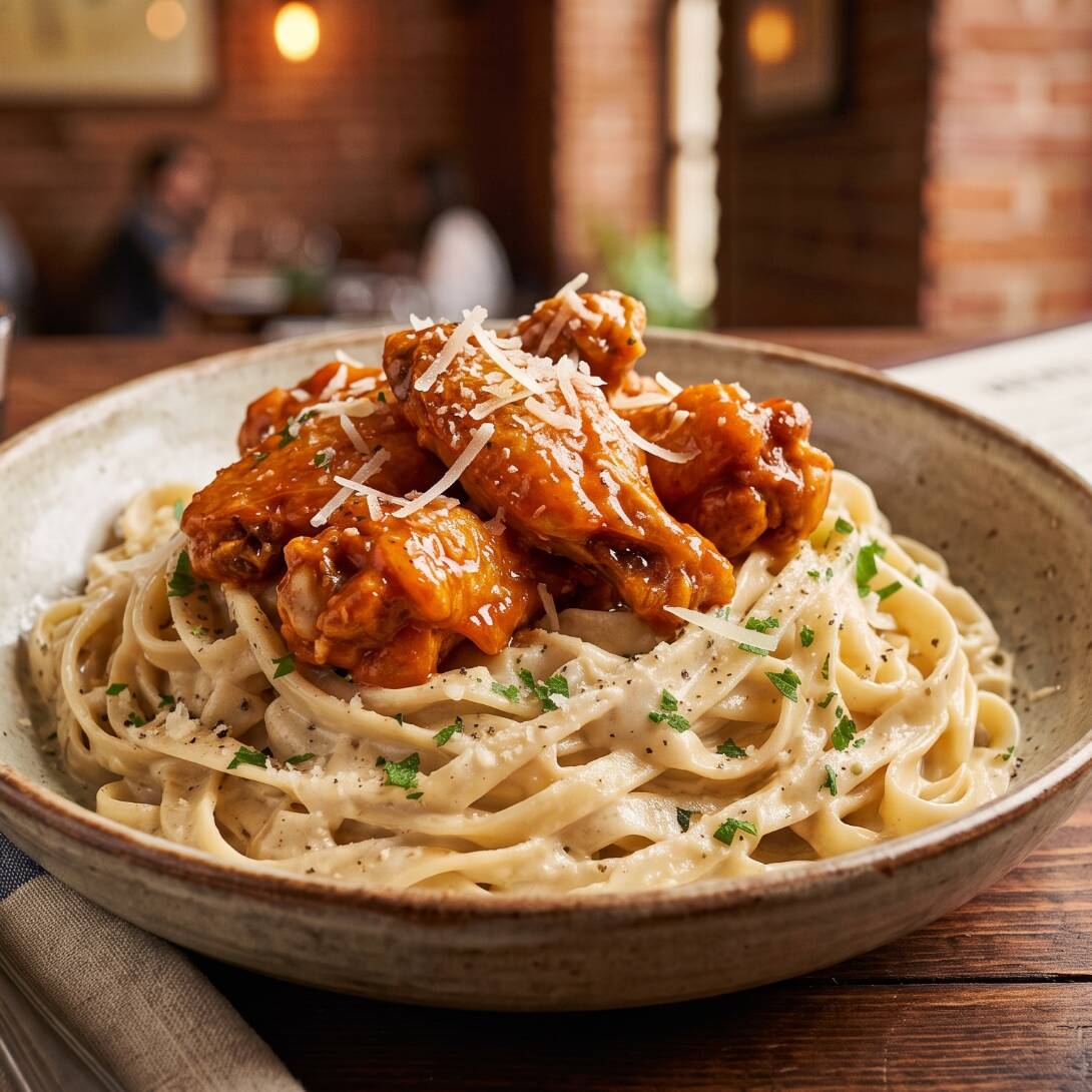 Fetuccine Chicken Wings Alfredo