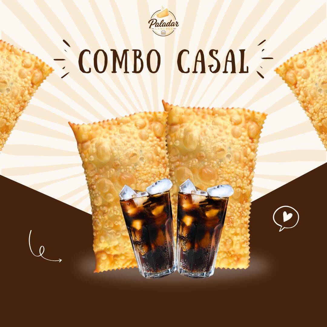 Deleite-se com o nosso combo casal, que acompanha dois pastéis de 22cm + refrigerante de 1l. Este pastel generoso de 22 cm conta com duas opções de recheios à sua escolha. Um verdadeiro deleite para o paladar!