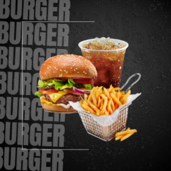 Hamburguesa de Res + Papas + Mr Tea..