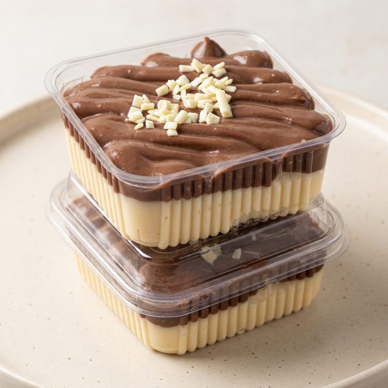 Sobremesa cremosa feita com camadas de creme de leite Ninho e creme de brigadeiro caseiro, intercaladas com bolachas macias. Um clássico irresistível para quem ama doce suave e cheio de sabor!