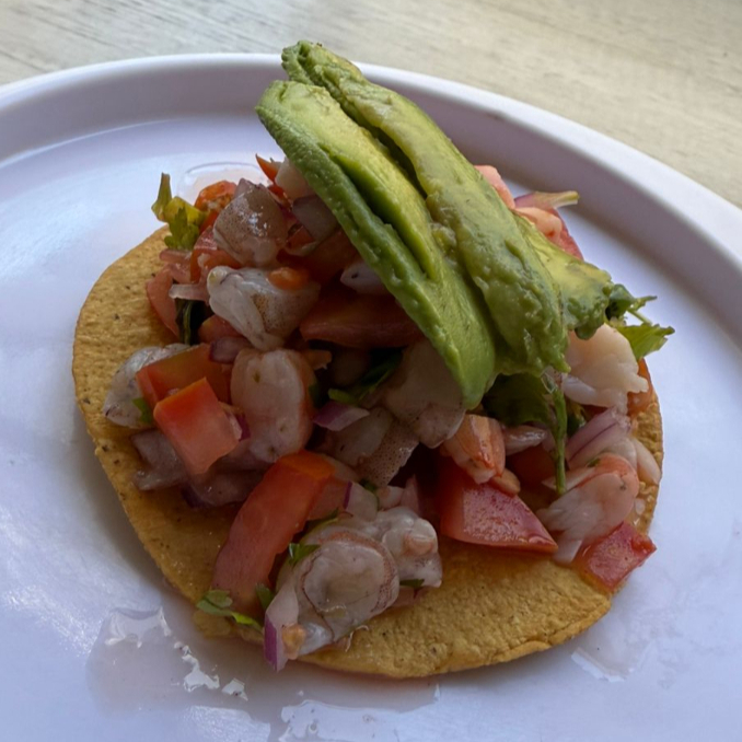 Tostada Ceviche 3 Camarones