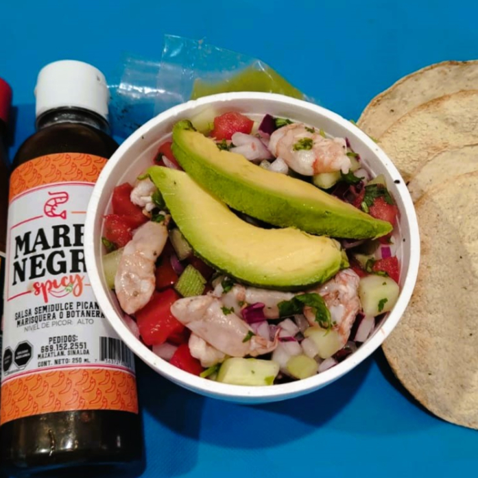 1/2 L. Ceviche Camarón Crudo