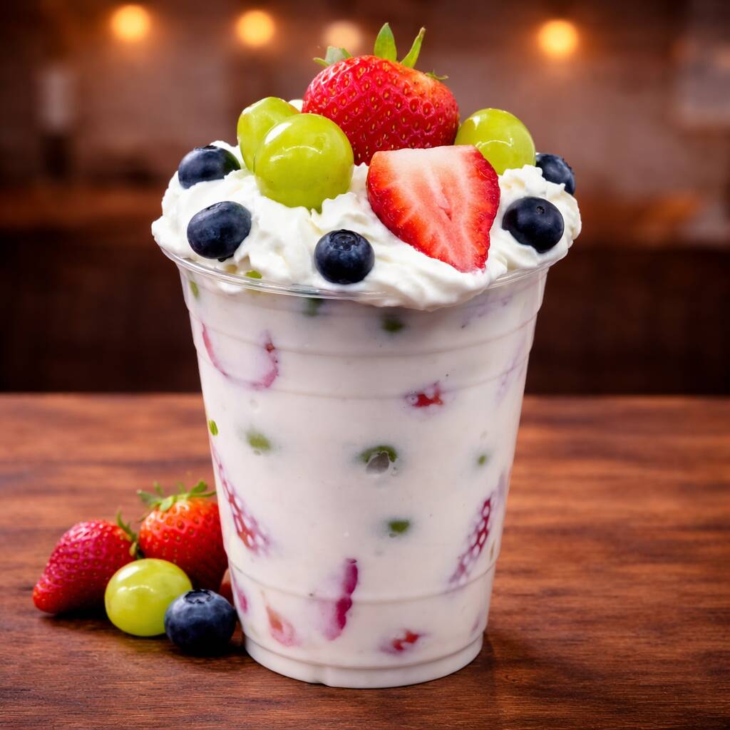 Fruta mixta con crema clasica 16 oz