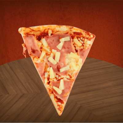 Rebanada de Pizza Hawaiana+papas