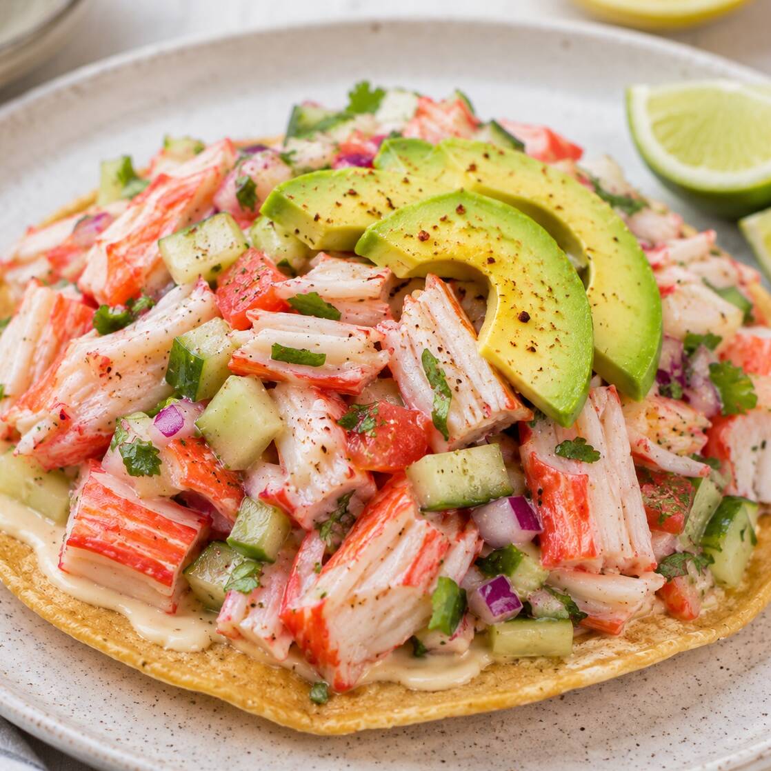 Tostada de Ceviche De Surimi