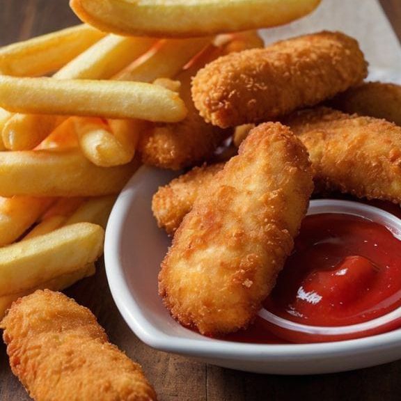 Nuggets con Papas a la Francesa