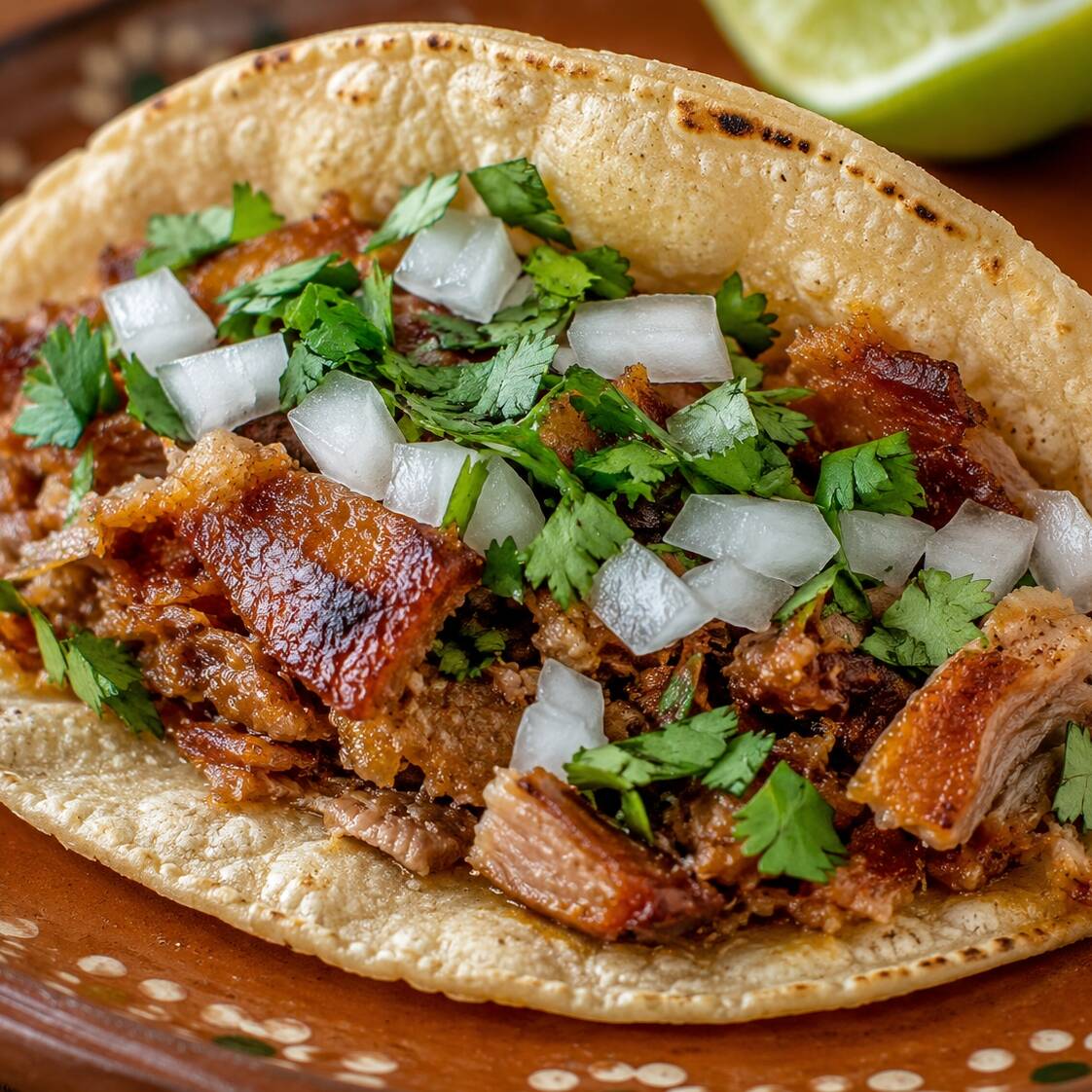 TACO DE CHICHARRÓN PRENSADO