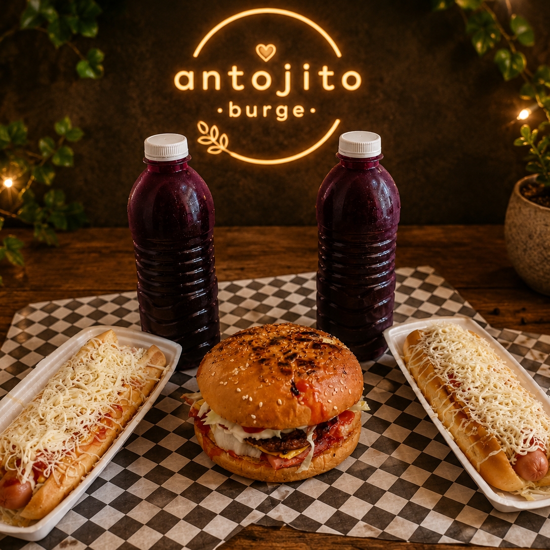 Combo Futbolero 2 Hot Dog+Hamburguesas+2 Aguas