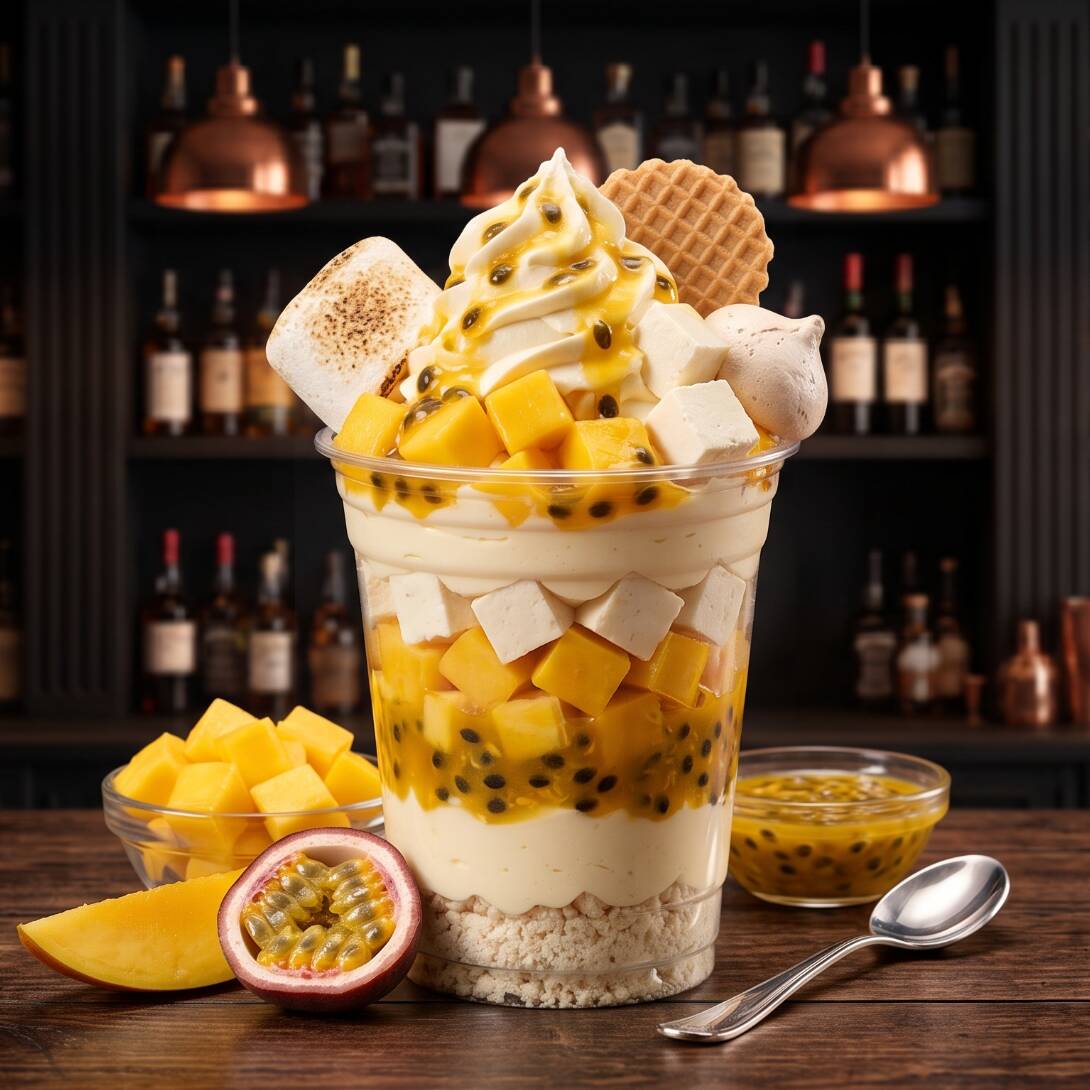 Copa Tropical de Mango, Maracuyá y Queso