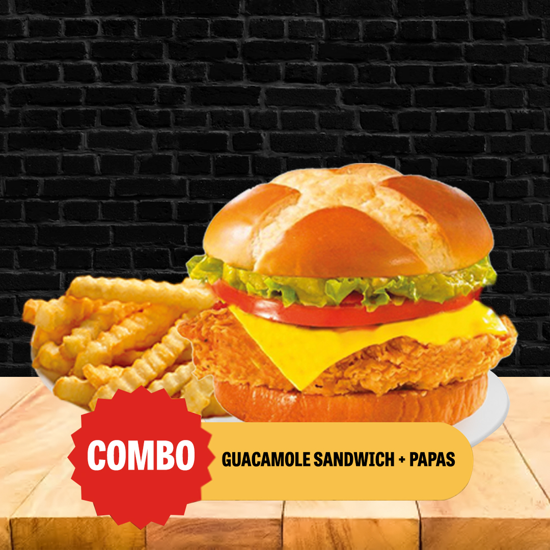 PROMO HAMBURGUESA GUACAMOLE + PAPAS