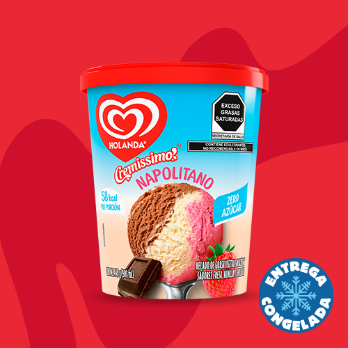 Helado Napolitano Zero Azúcar 900ml