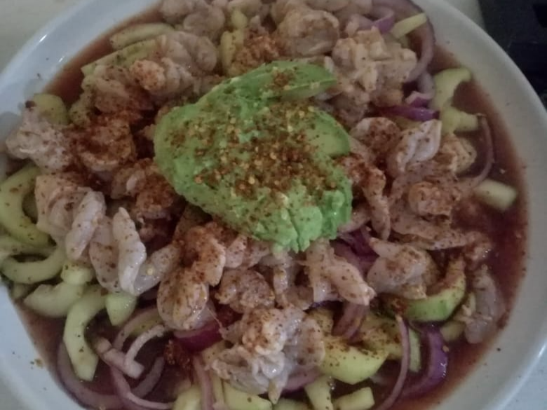 Ceviche de Camarón con Pulpo y Callo