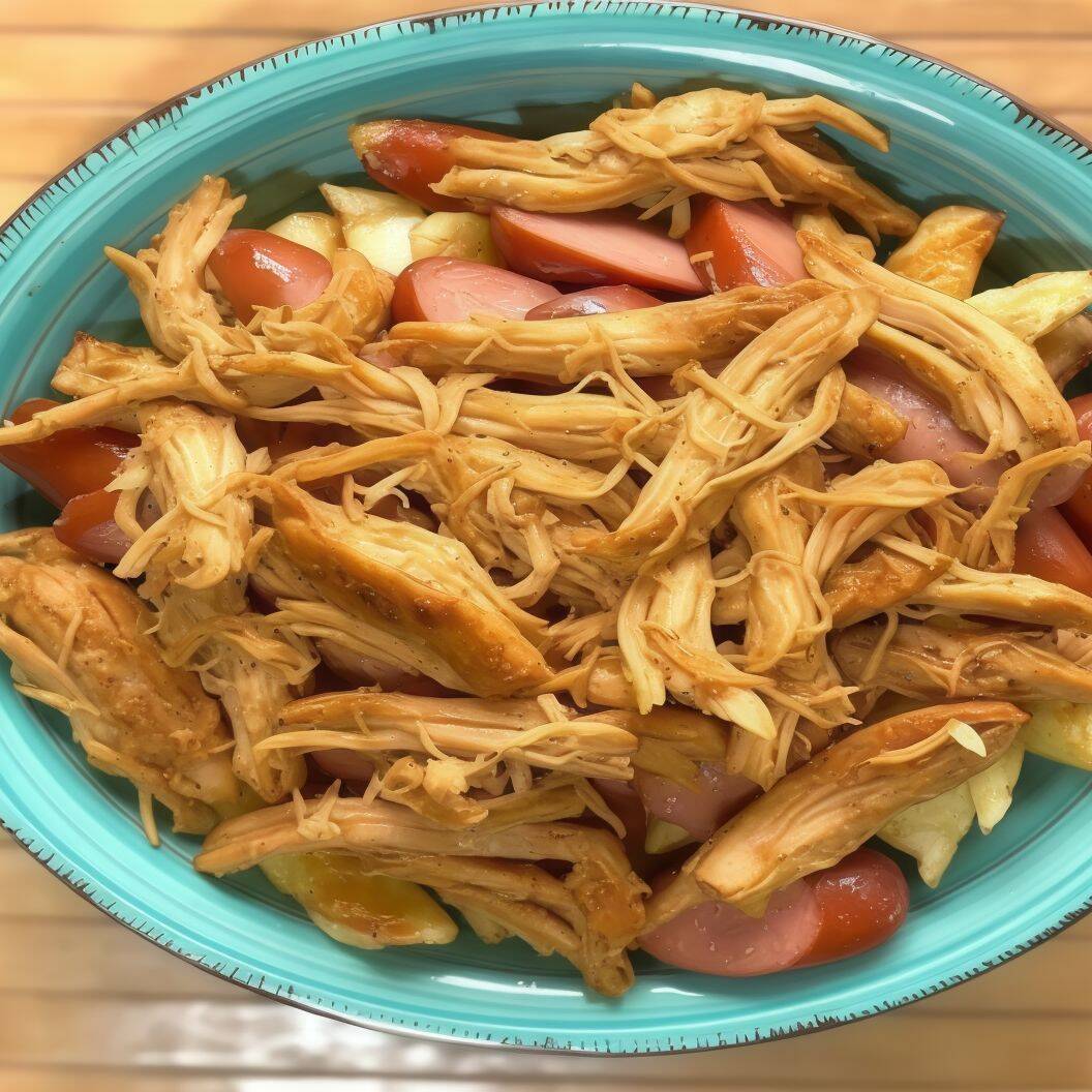 Salchipapa con Deshilachada