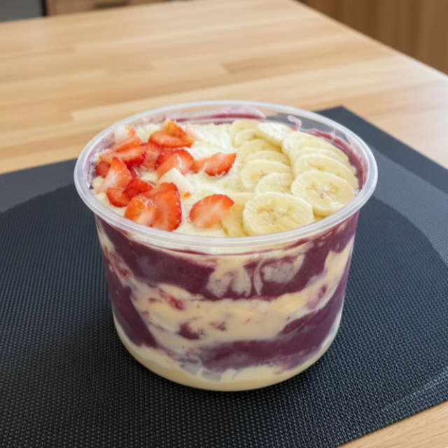 Delicioso açaí em pote de 1 litro para a família toda saborear. Envie pela descrição quais adicionais quer, são disponíveis 4 gratuitos