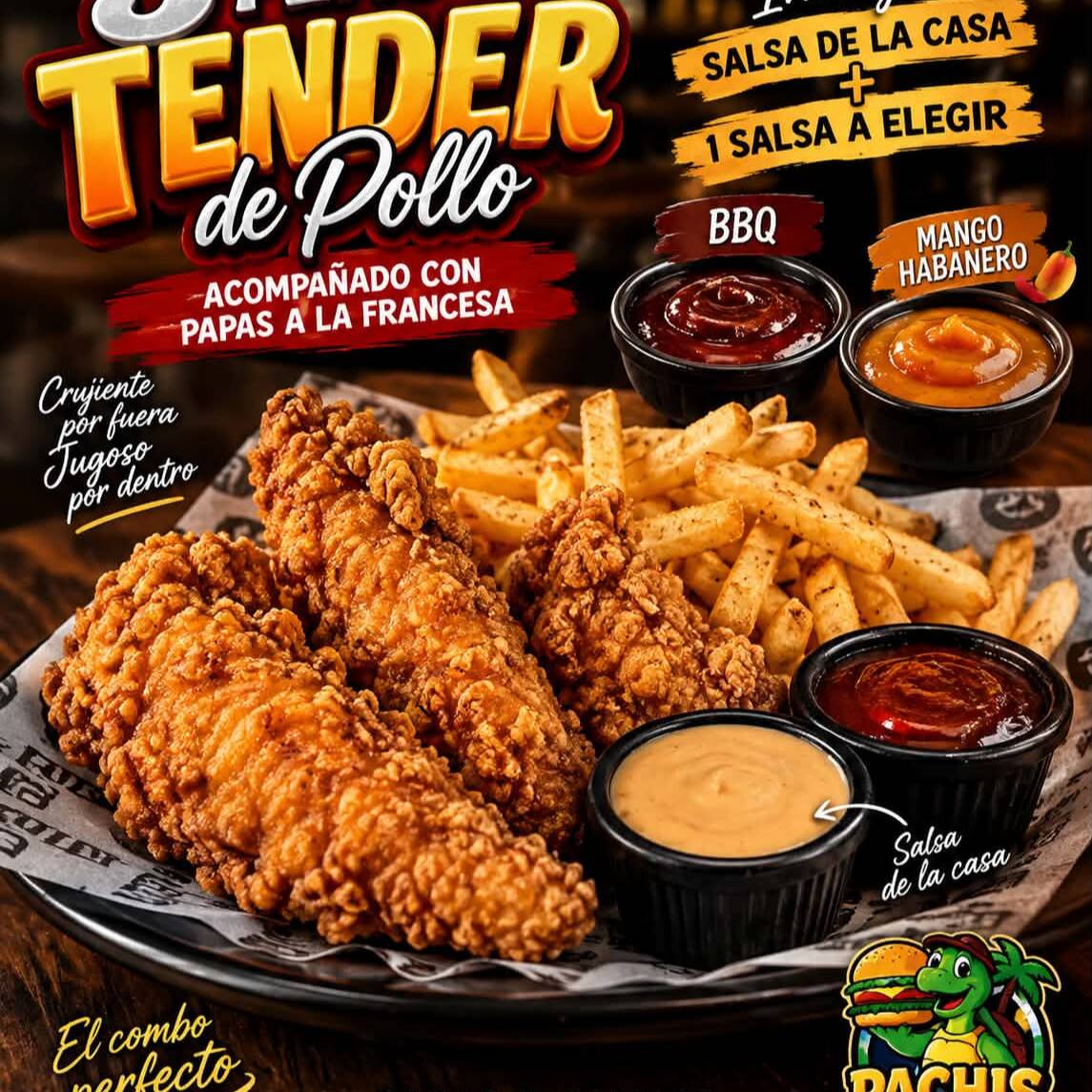 TENDER DE POLLO + PAPAS A ALA FRANCESA