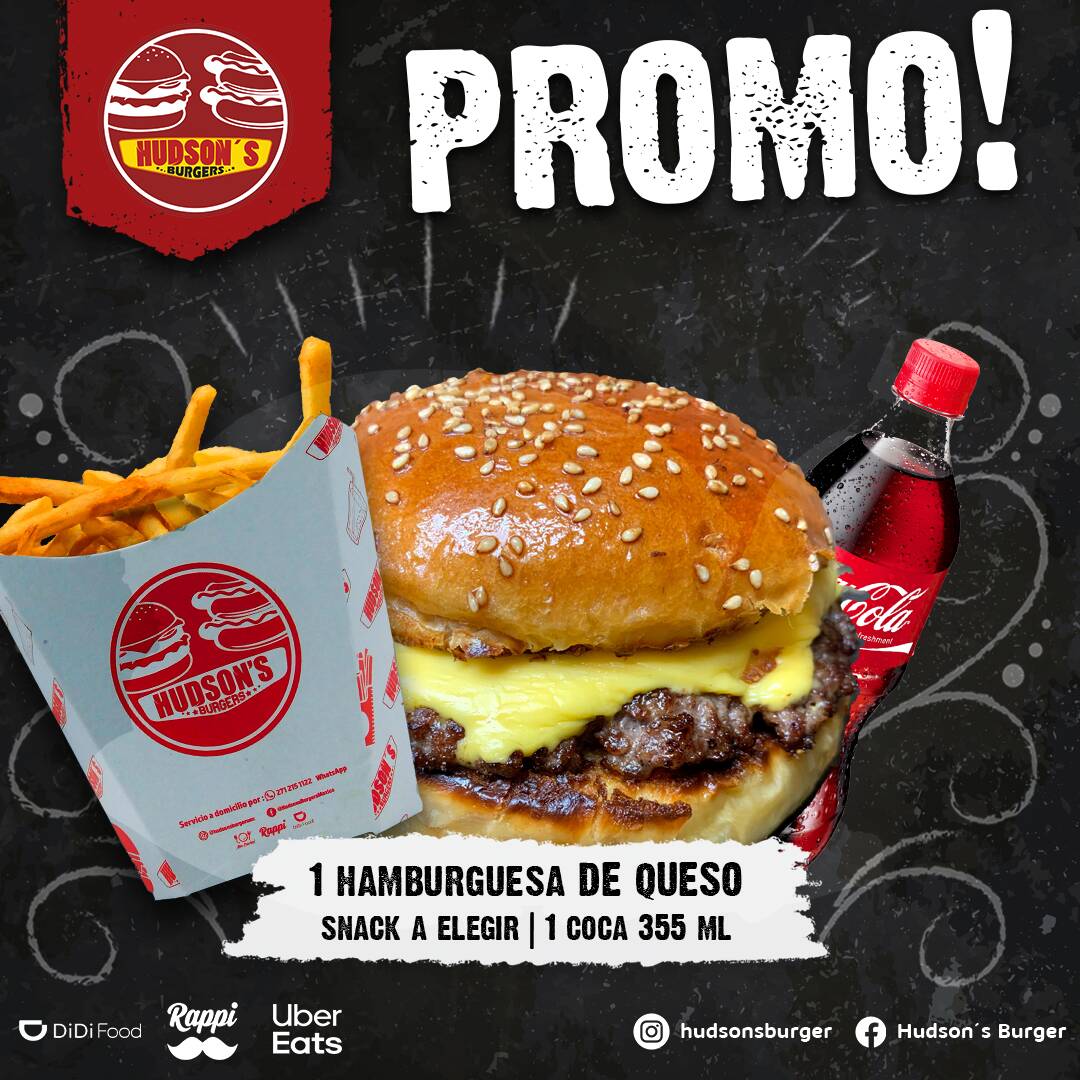 Hamburguesa de Queso + Snack + Coca Sin Azucar