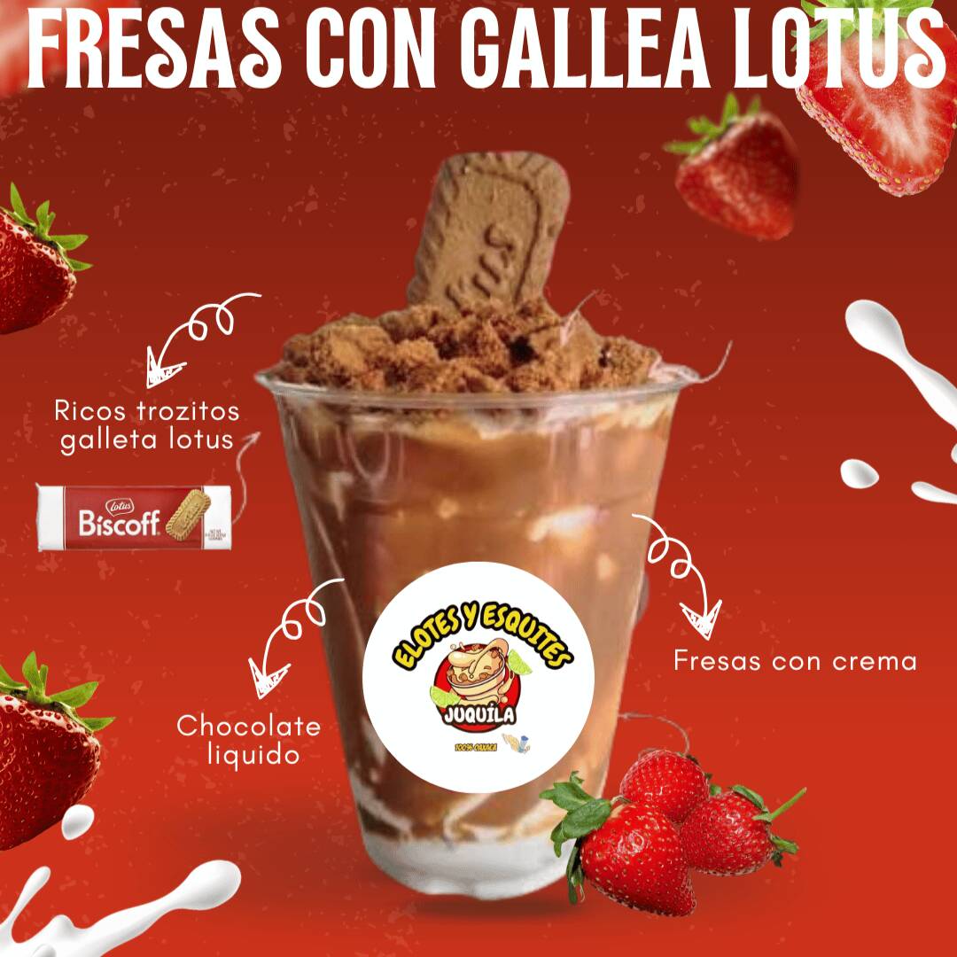 Fresas con Crema + Galleta Lotus