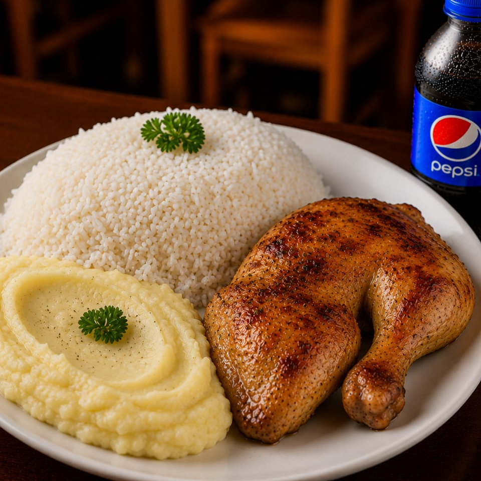 ESPECIALIDAD PURE CON POLLO AL HORNO