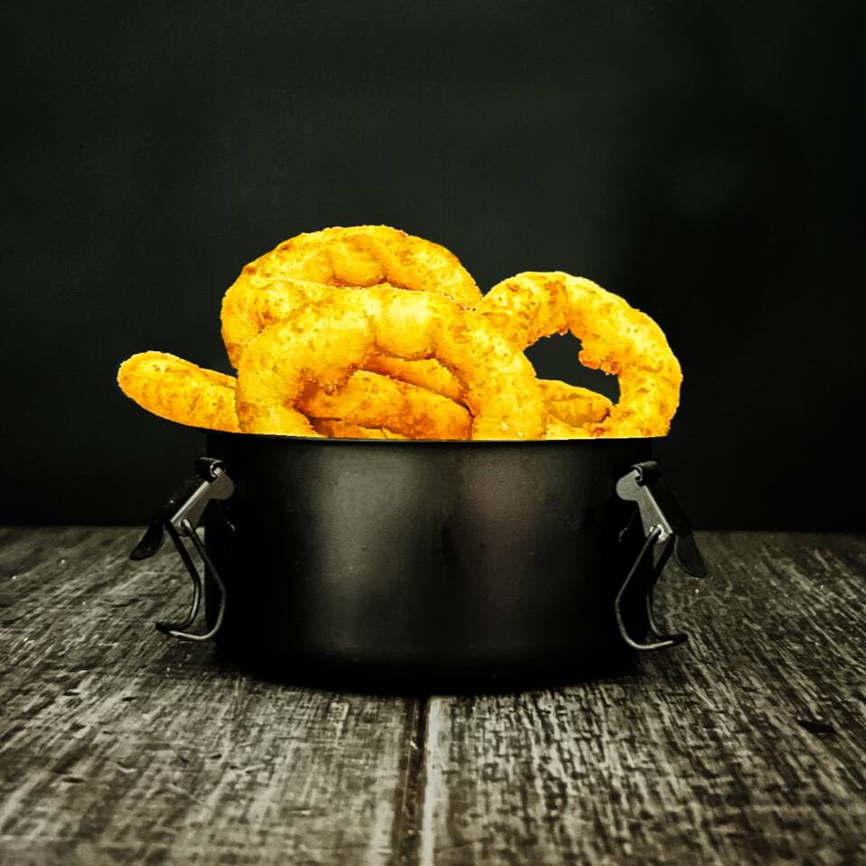 Anéis empanados, sequinhos e saborosos! Opção para veganos, sem ingredientes de origem animal