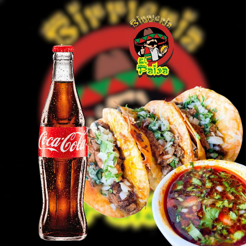 3 Tacos, Consome y Soda