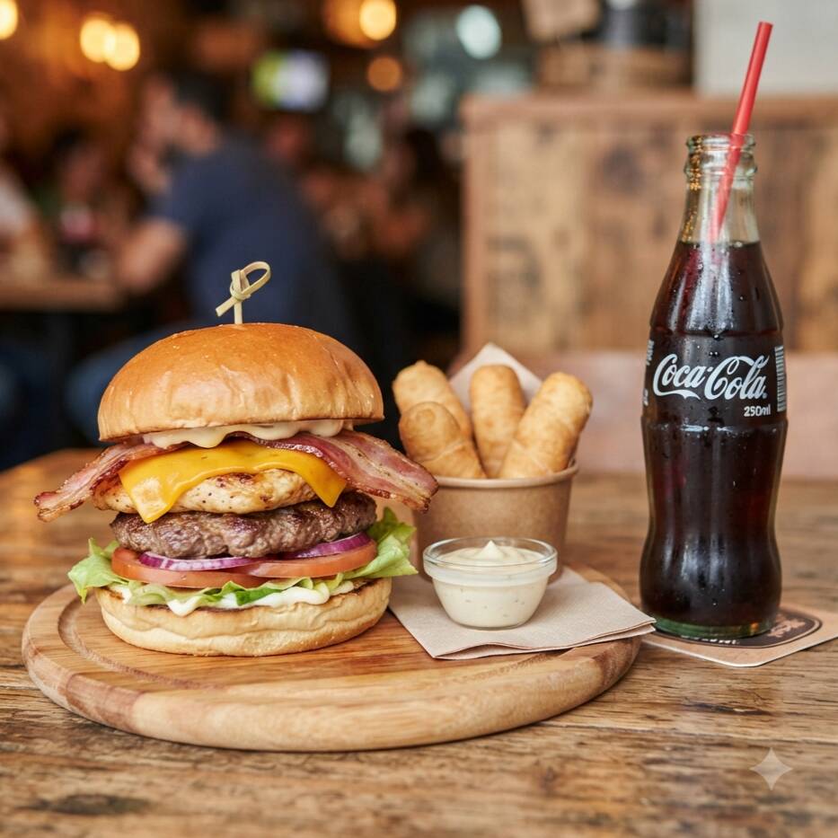 Combo Burger Mixta 5 Tequeños