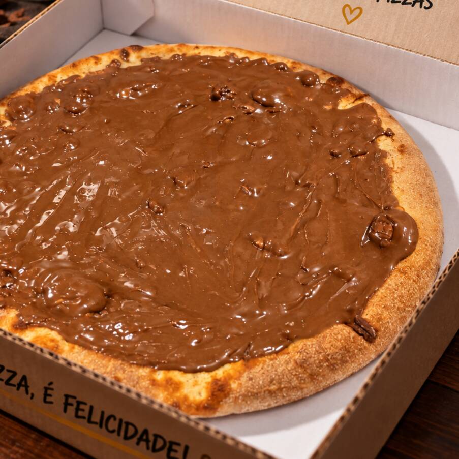 Pizza individual com aproximadamente 25cm dividido em 4 fatias
Imagem ilustrativa.