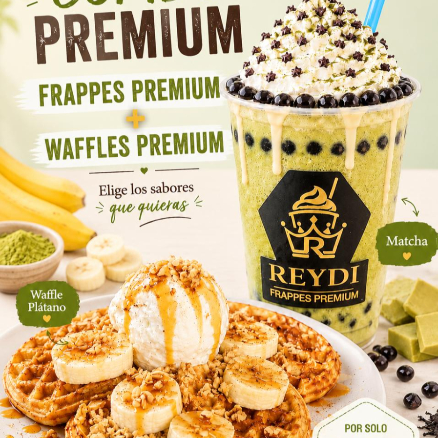 Combo Frappé Premium + Waffles A Elegir