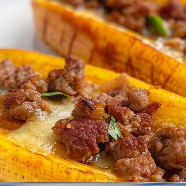 Plátano Maduro con Queso y Carne