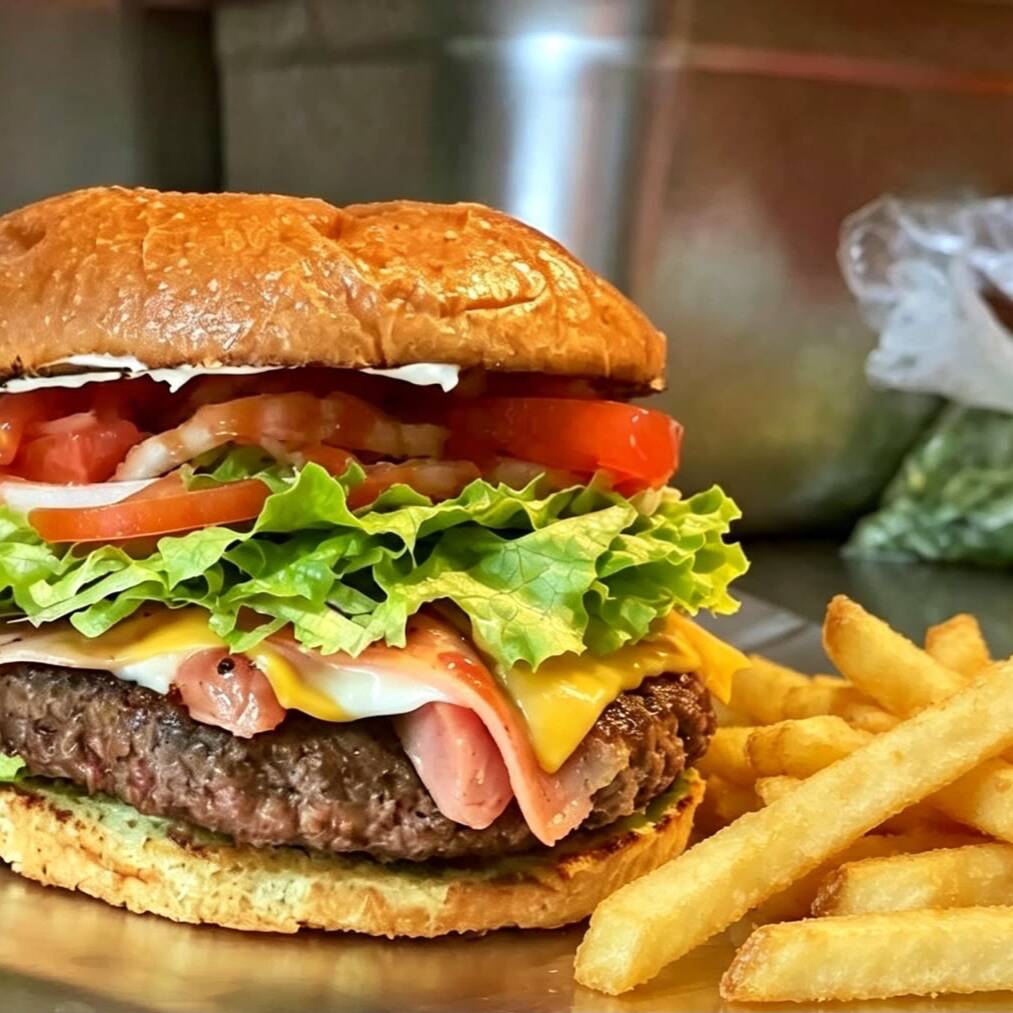 1 hamburguesa con papas
