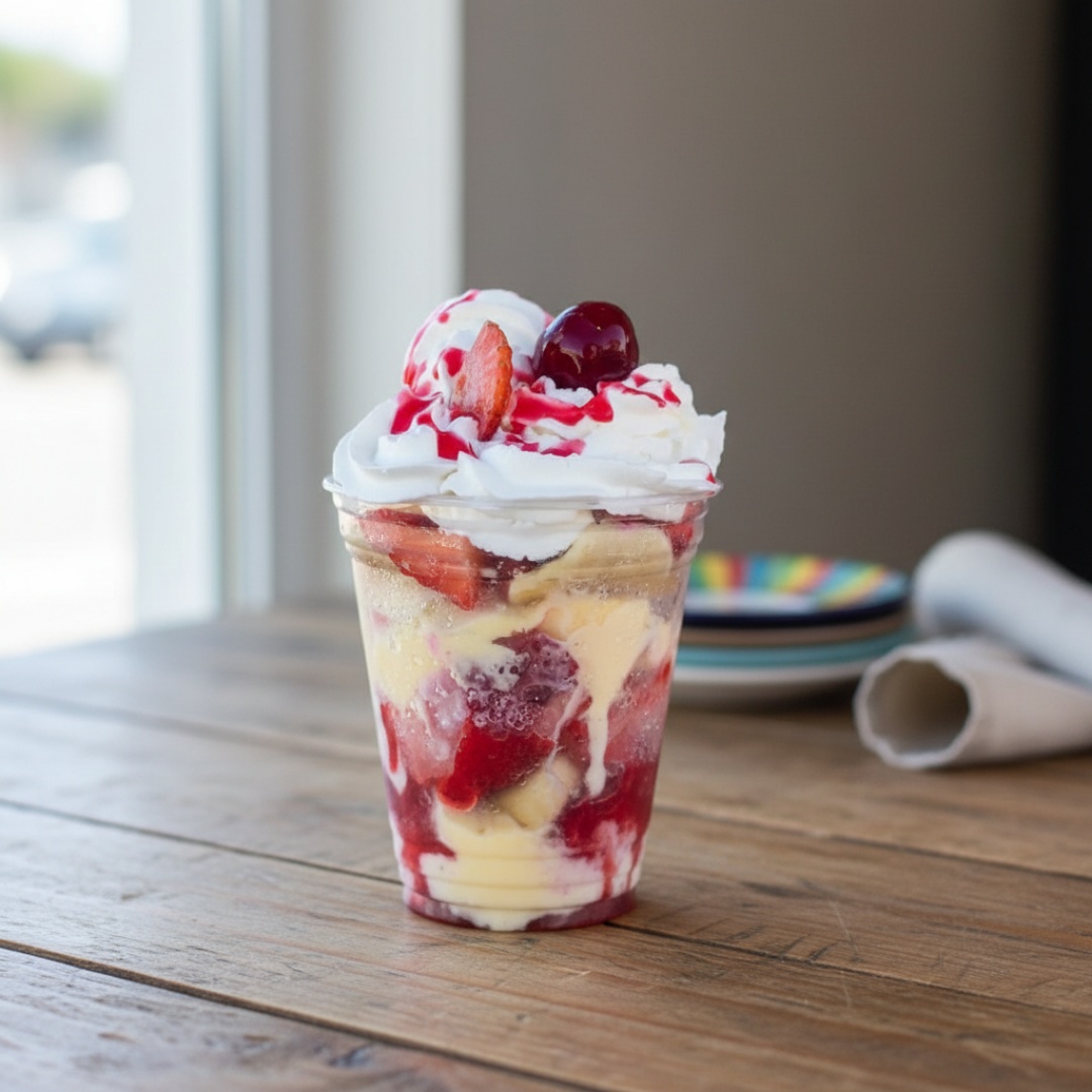 Sorvete cremoso e geladinho! Monte do seu jeito com até 3 acompanhamentos grátis. Escolha entre frutas, leite Ninho, granola, paçoca e muito mais!