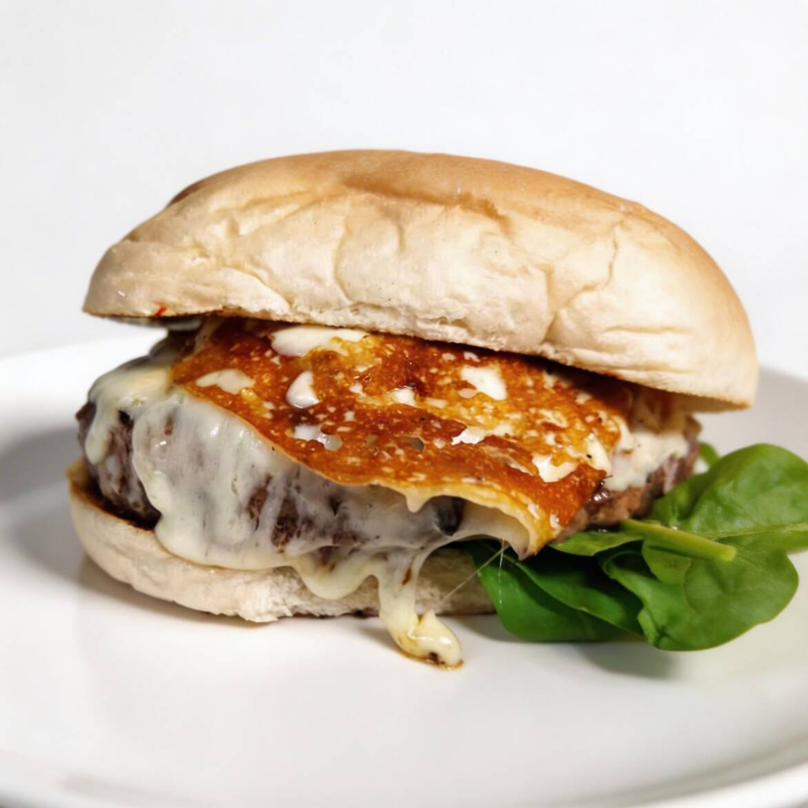 Experimente o nosso incrível hambúrguer especial: um suculento hambúrguer de 200g, acompanhado de muçarela de búfala levemente tostada, rúcula fresca, tomate seco e a nossa irresistível maionese verde.
O hambúrguer de 200g é preparado com ingredientes selecionados, resultando em uma carne suculenta e saborosa que irá satisfazer o seu apetite. A muçarela de búfala, levemente tostada, traz uma cremosidade deliciosa e um sabor único ao sanduíche.
Para adicionar frescor e um toque picante, incluímos a rúcula fresca, que traz uma crocância refrescante e um sabor marcante. O tomate seco, com sua intensidade e doçura concentrada, complementa perfeitamente os outros ingredientes, elevando ainda mais o sabor do hambúrguer.
E para finalizar com chave de ouro, a nossa maionese verde exclusiva adiciona um toque de cremosidade e um sabor irresistível ao sanduíche.
