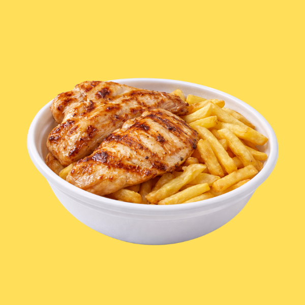 Combo para 2 Pessoas Acompanha: *Uma marmita pequena de Arroz *Uma marmita pequena de Fritura podendo ser Banana ou Batata *Uma marmita pequena de Farofa *Uma marmita pequena de Salada 425g de frango Grelhado (4 pedaços)