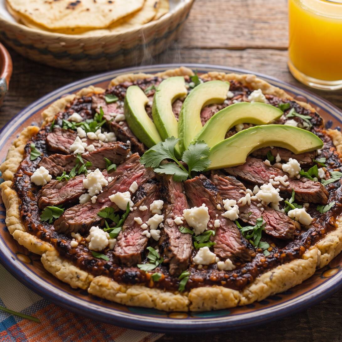 Picada con Arrachera o Cecina