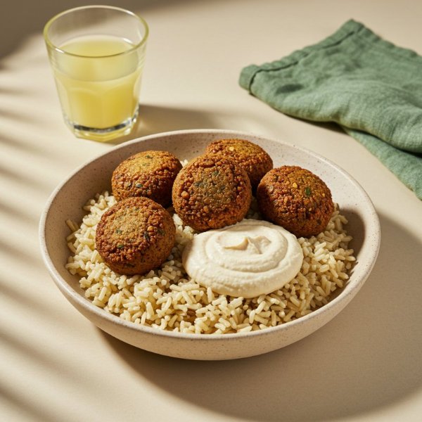 Falafel + Arroz integral + Bebida