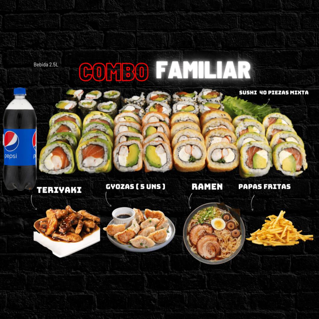 FAMILIAR 50 PIEZAS + ENTRADAS + RAMEN + COCA 3L