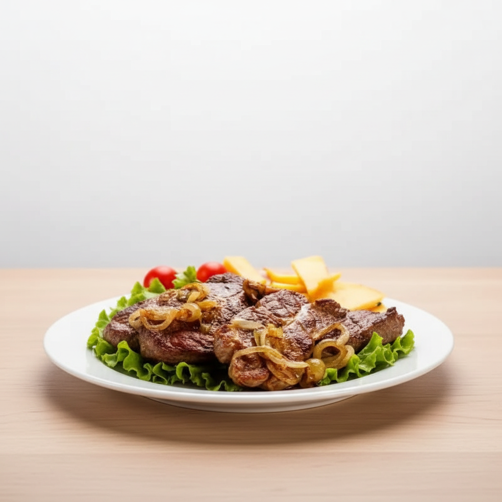 bife de filé especial, arroz , feijão tropeiro , farofa e vinagrete.