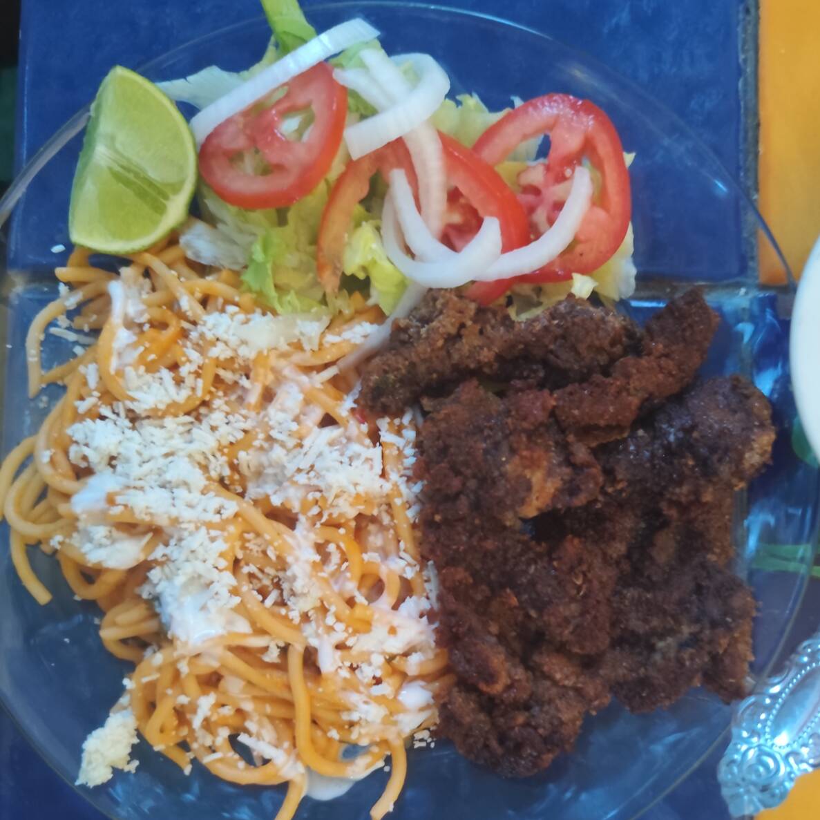 milanesa con arroz