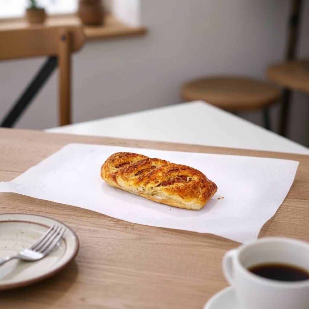 Uma baguete deliciosa recheada com queijo, presunto e calabresa.