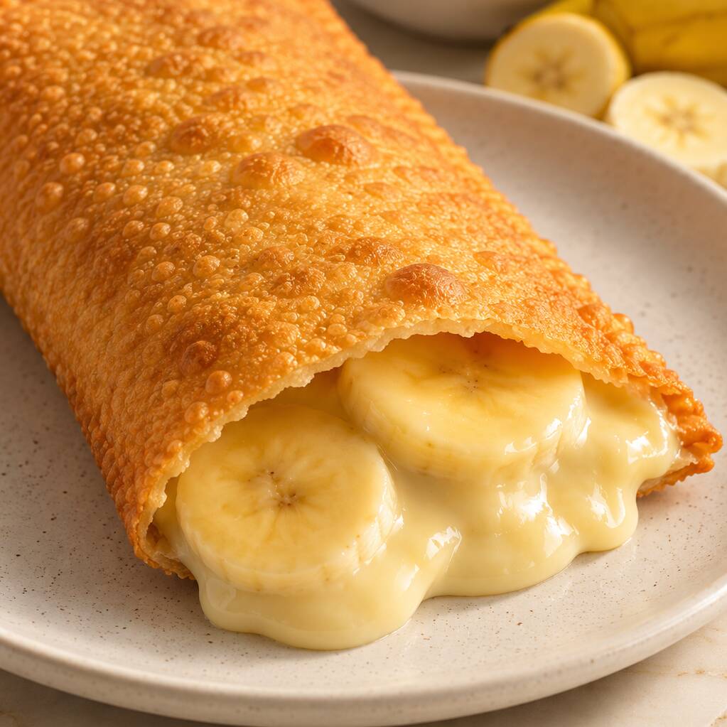 Banana com chocolate branco