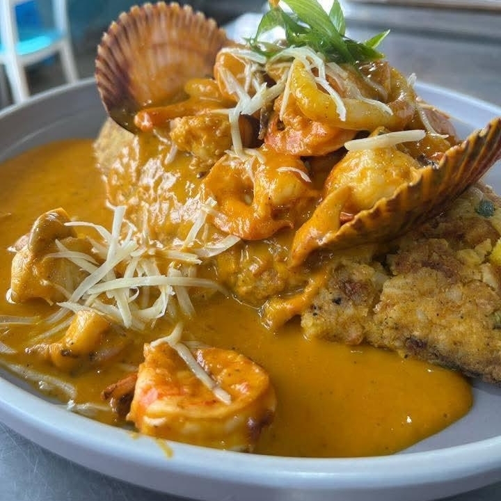 Tacu Tacu en Salsa de Mariscos
