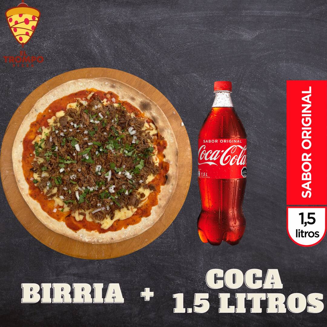 Pizza Birria + Coca Cola 1.5 L