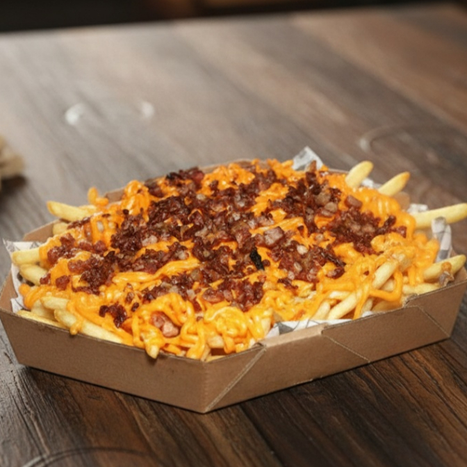 Batata na caixa de pizza porção tamanho familia