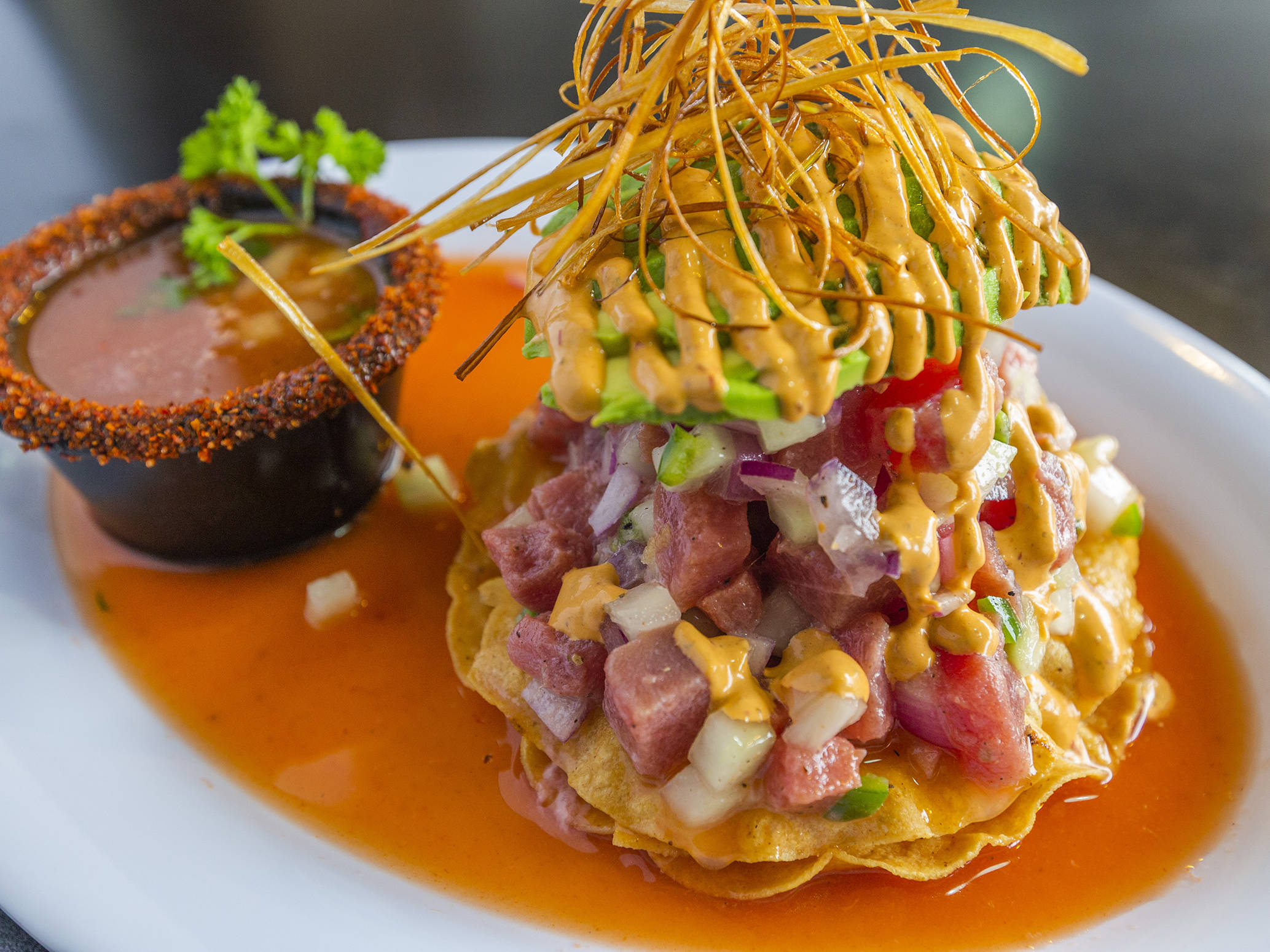 Tostada Ceviche de Atún Azul
